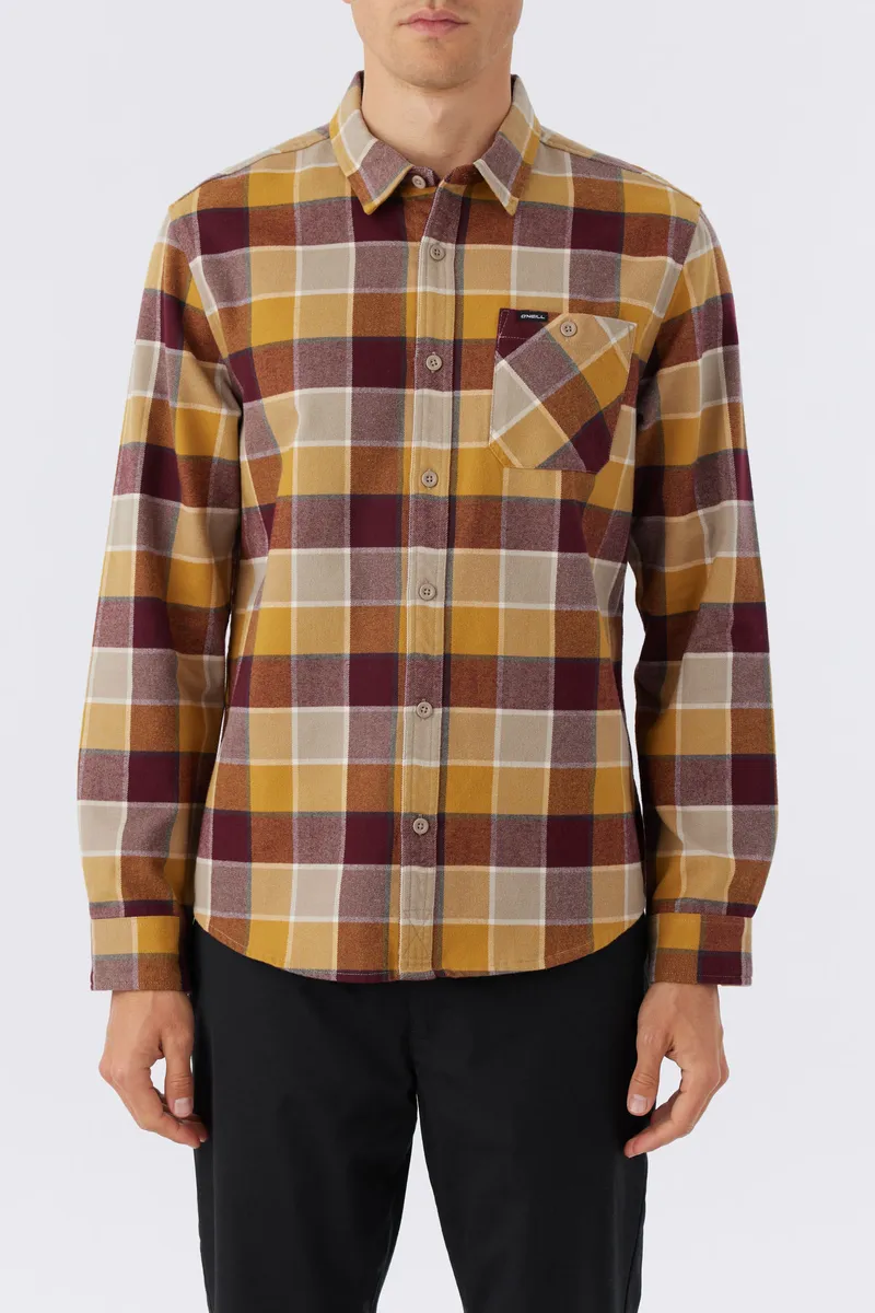 O'Neill Winslow Plaid Flannel L/S Shirt-Dark Khaki