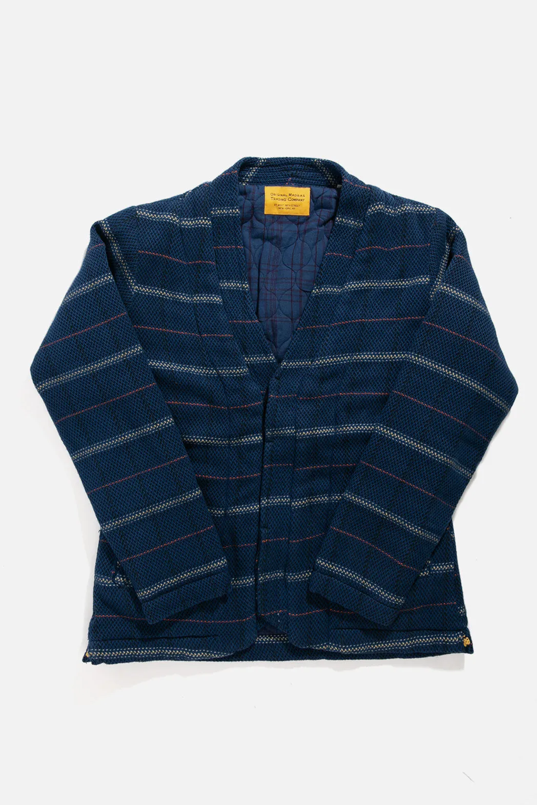 Original Madras Lined Cardigan / Chevron Weave