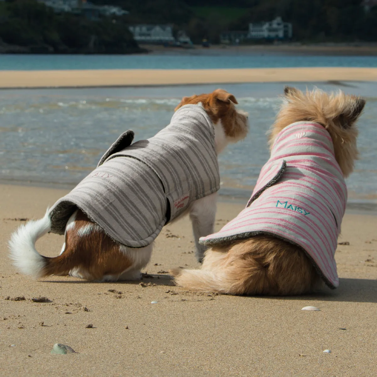 Personalised Charcoal Stripe Dog Coat