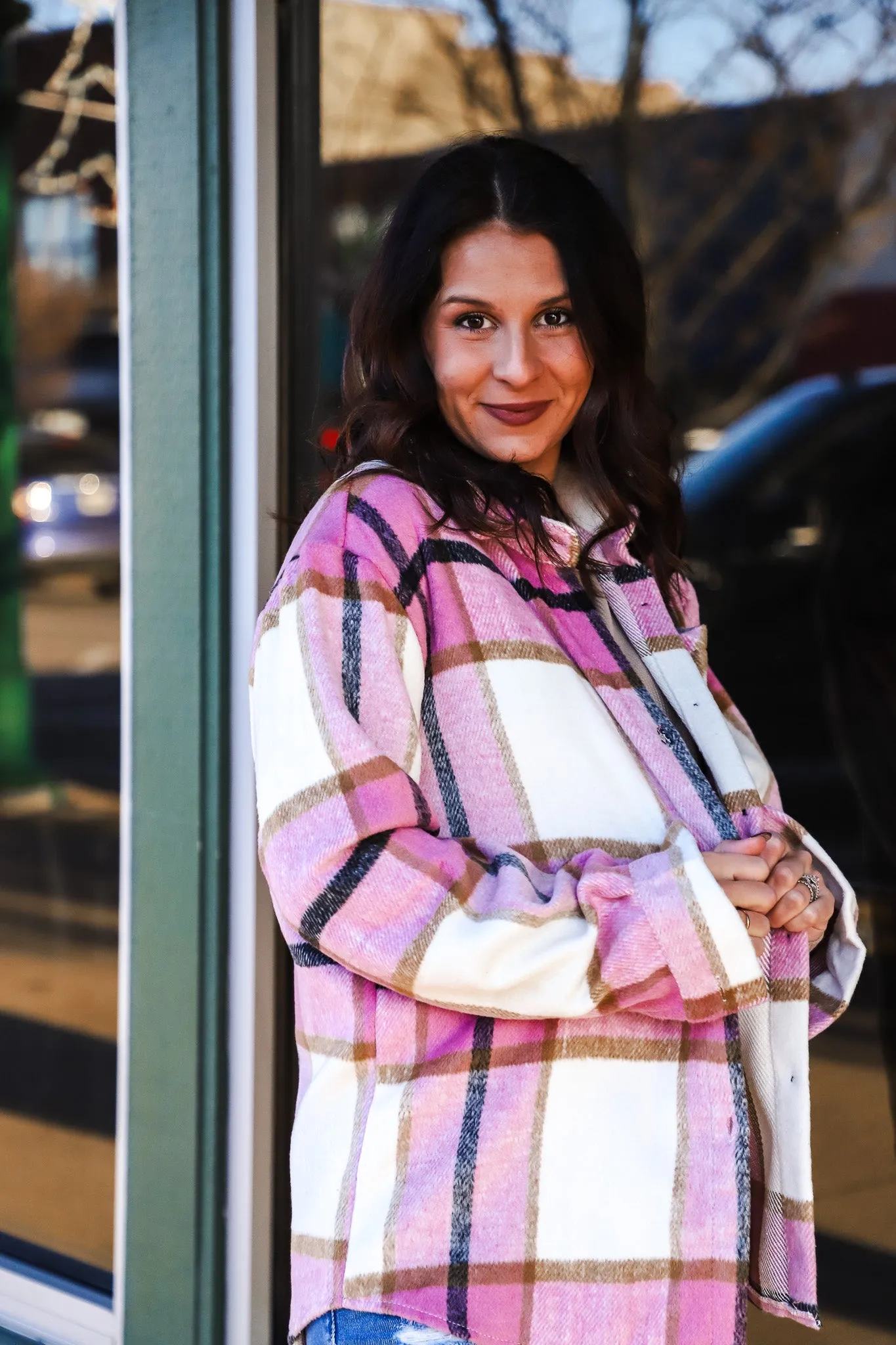 Pink Plaid Flannel Jacket