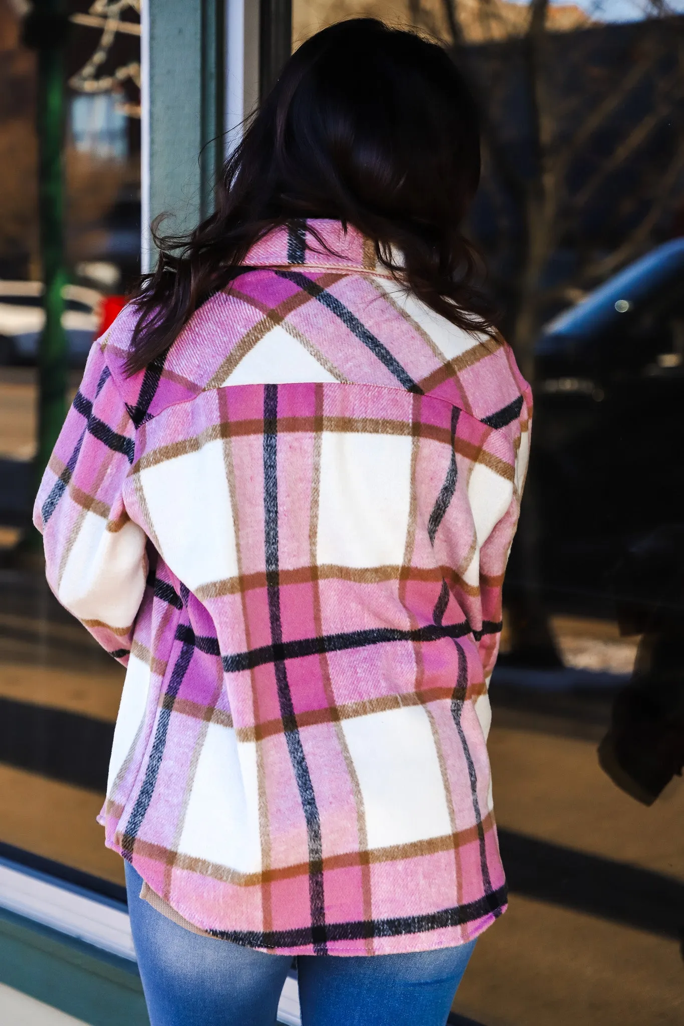 Pink Plaid Flannel Jacket