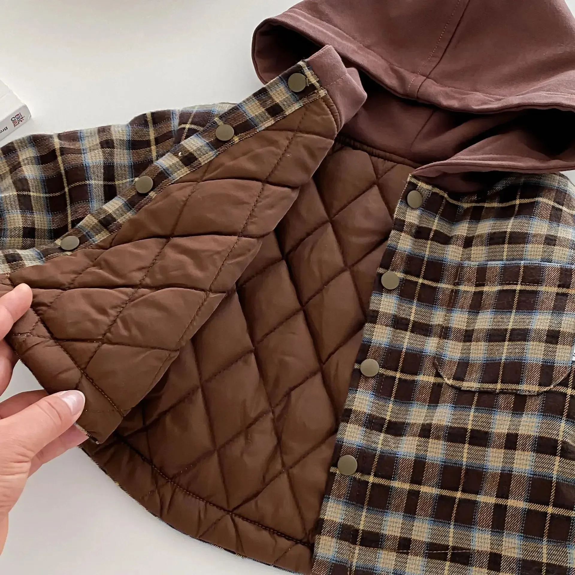 Plaid Winter Hooded Jacket