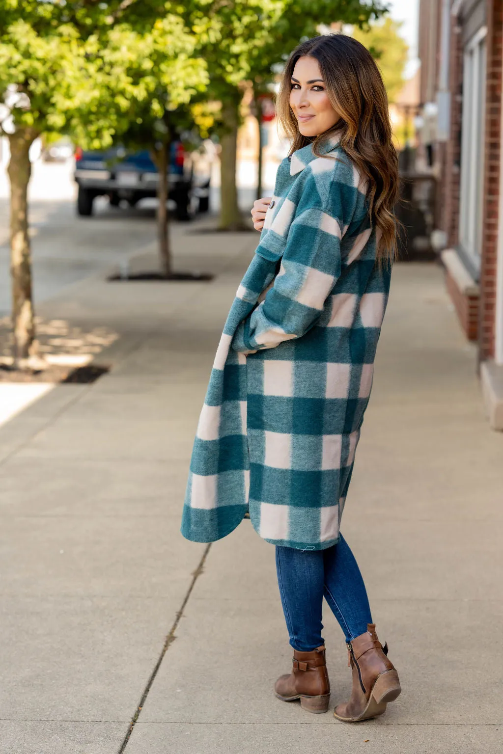 Plush Plaid Tunic Shacket