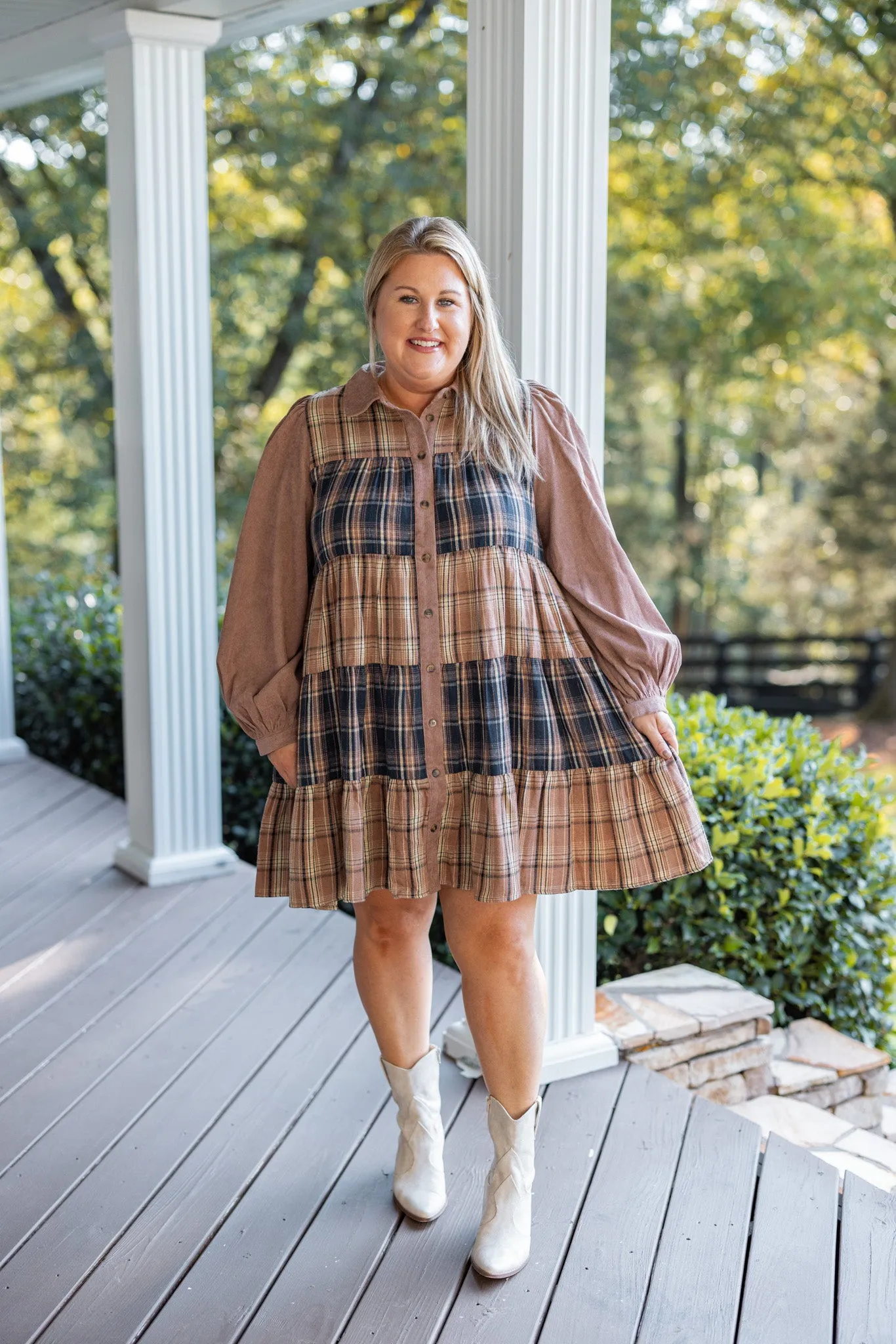 Pretty Plaids Flannel Babydoll Dress