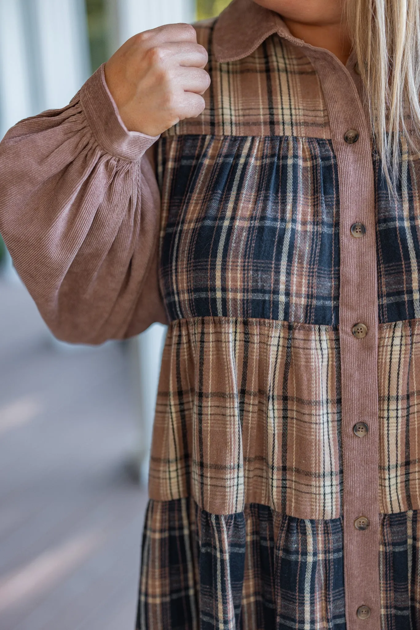 Pretty Plaids Flannel Babydoll Dress