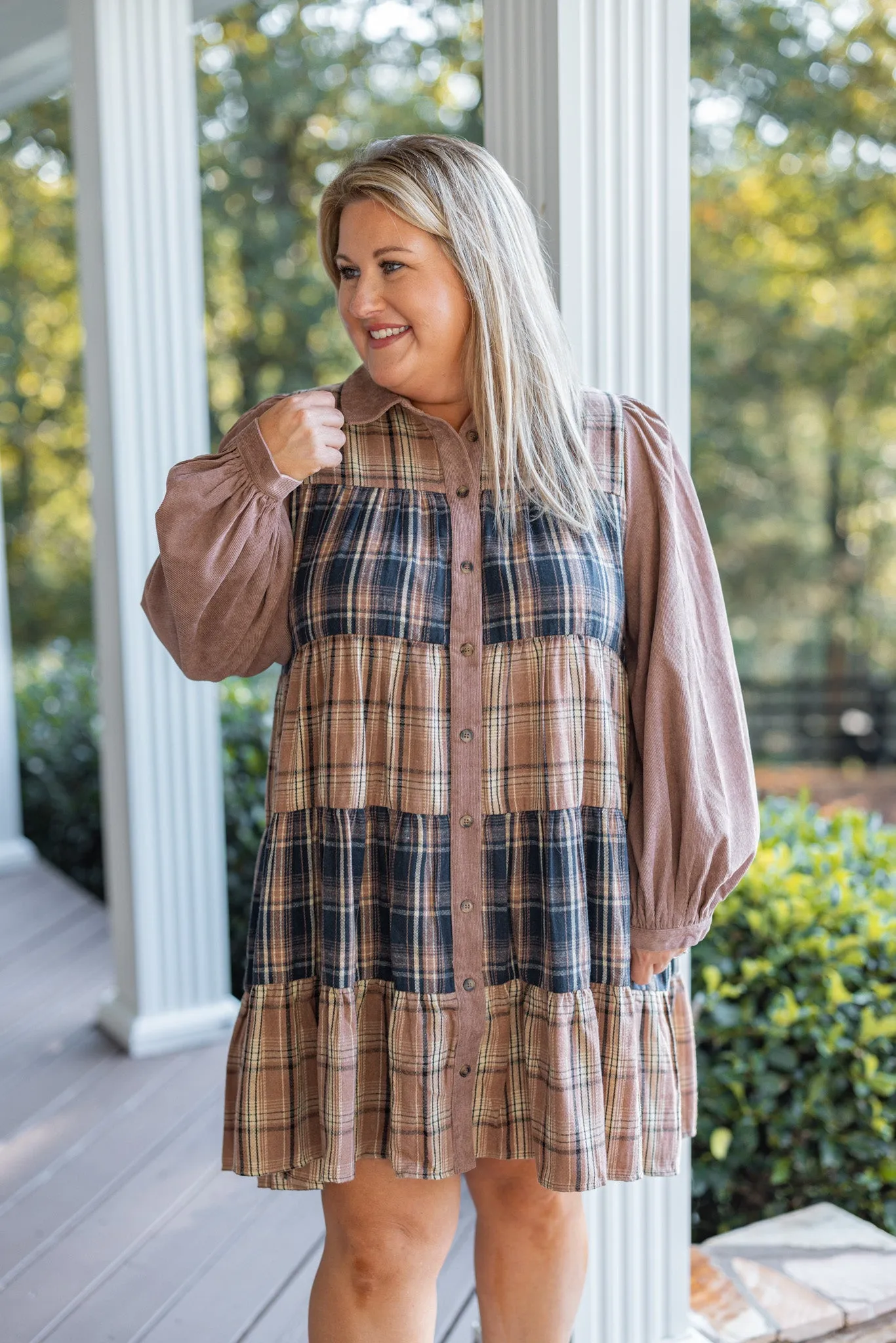 Pretty Plaids Flannel Babydoll Dress