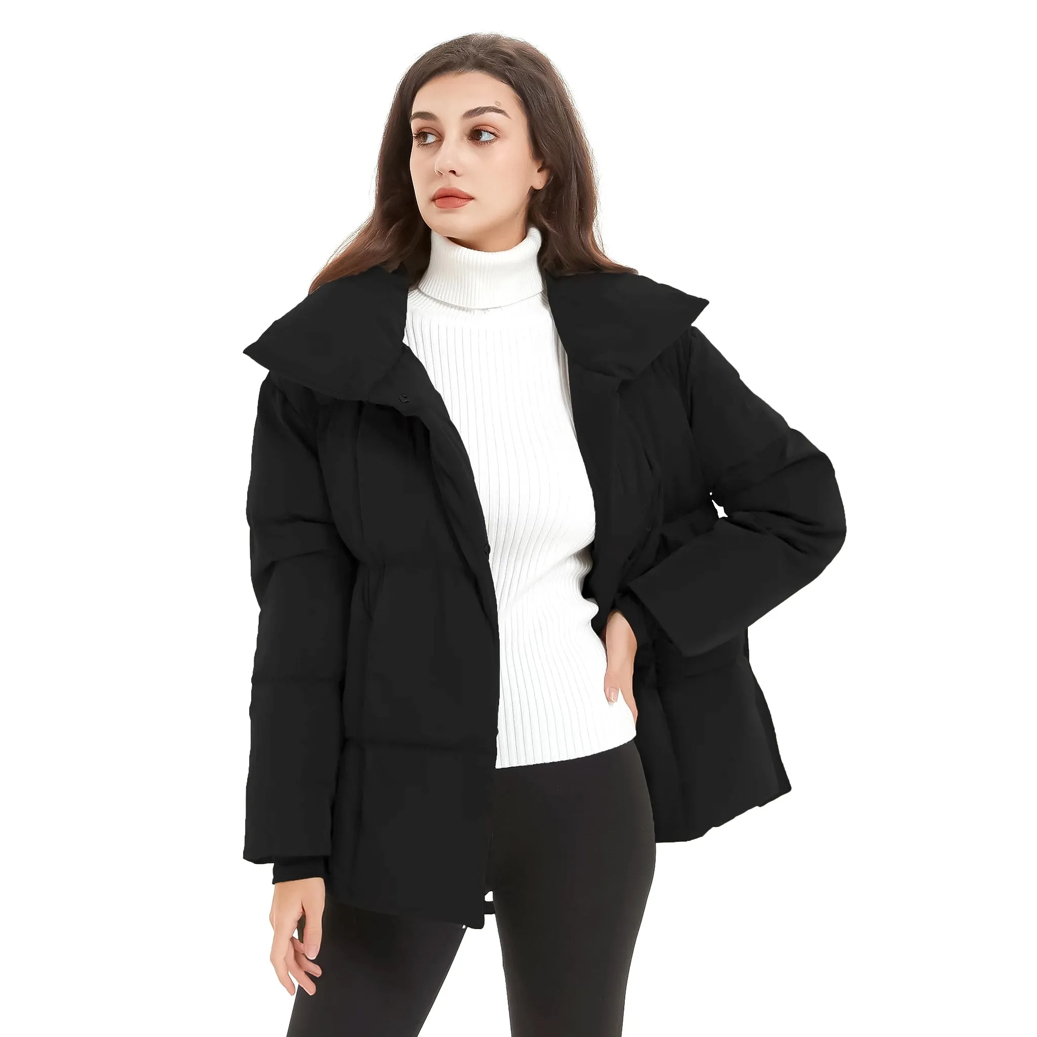 Puffer Tie Waist Fashion Jackets