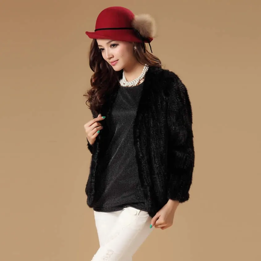 Real Mink Fur Coat Jacket Overcoat Womens' Dress Ladies' Dress Winter Coat Garment Top Dress FS13054