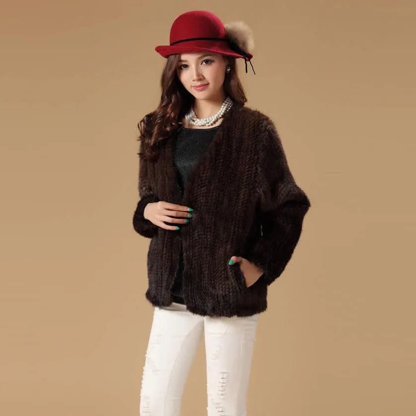 Real Mink Fur Coat Jacket Overcoat Womens' Dress Ladies' Dress Winter Coat Garment Top Dress FS13054