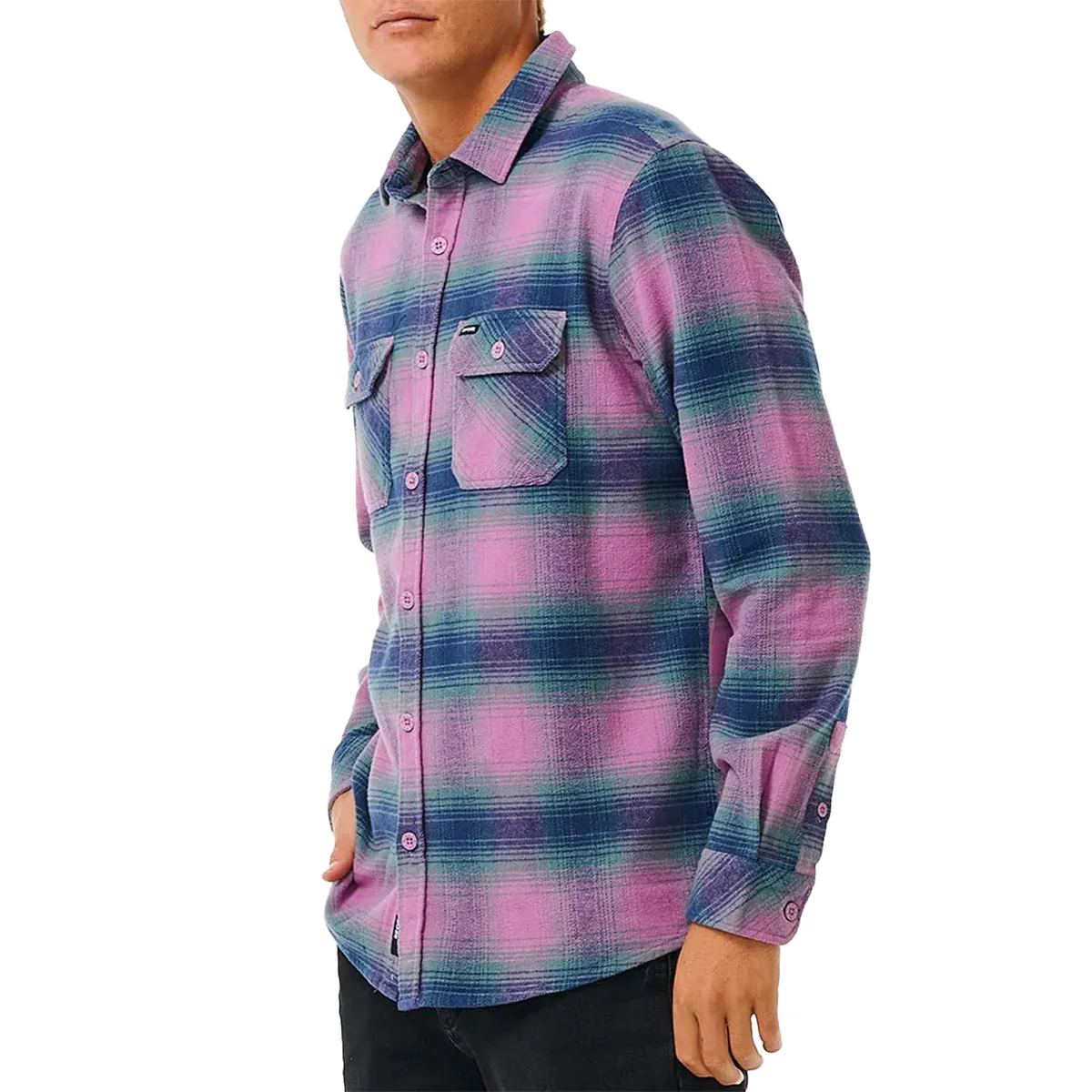 Rip Curl Count Long Sleeve Button-Up Flannel Shirt