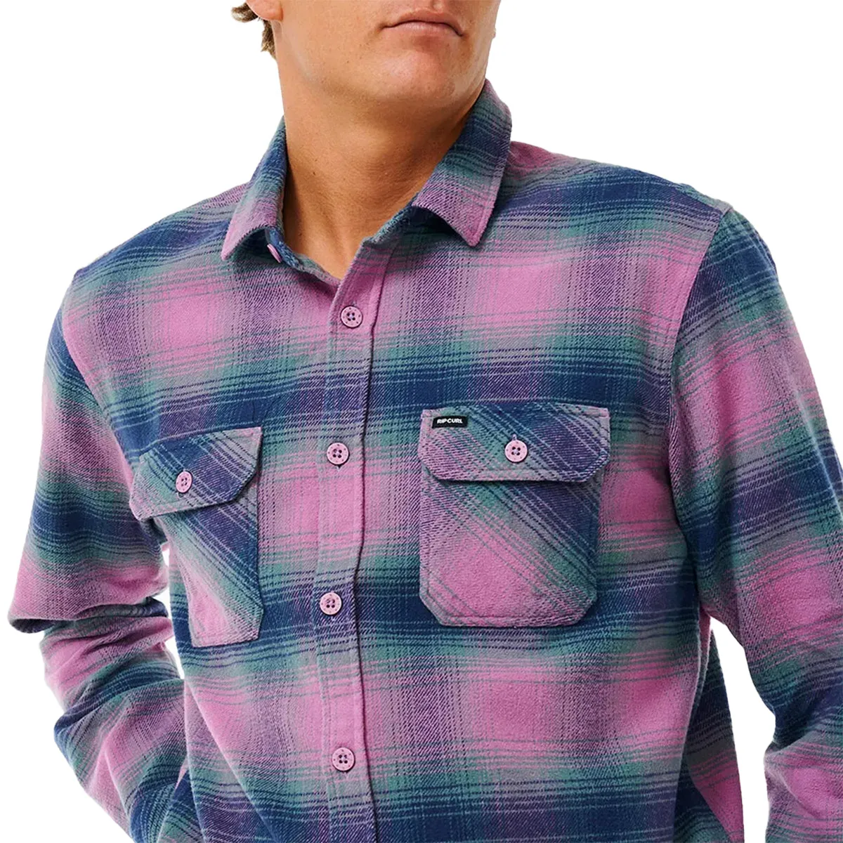 Rip Curl Count Long Sleeve Button-Up Flannel Shirt