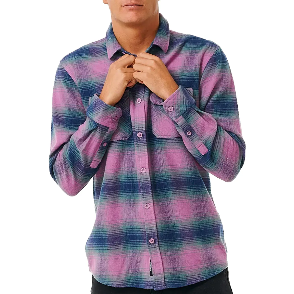 Rip Curl Count Long Sleeve Button-Up Flannel Shirt