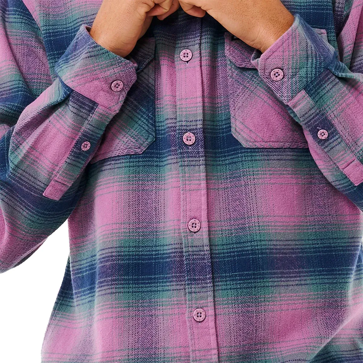 Rip Curl Count Long Sleeve Button-Up Flannel Shirt