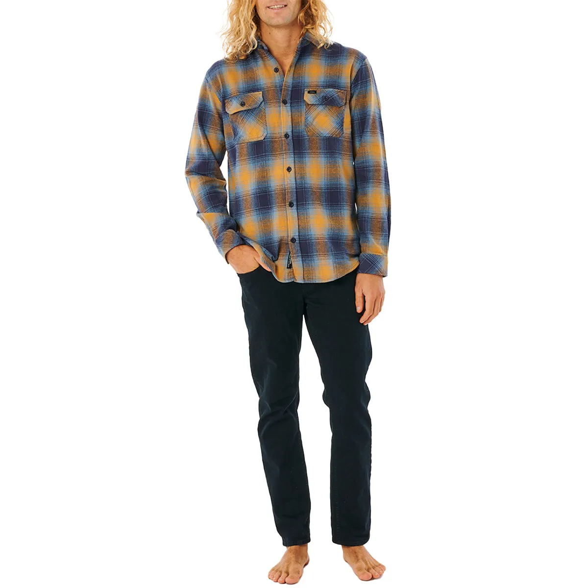 Rip Curl Count Long Sleeve Button-Up Flannel Shirt