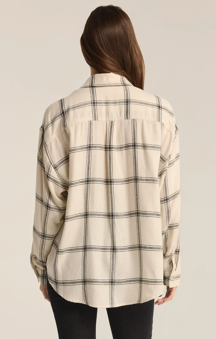 RIVER PLAID BUTTON UP