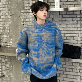 Round Collar Male Pullover Sweaters Casual Contrast Color Men's Knitting Pullovers New Fashion Spring Korean Style 9C4162