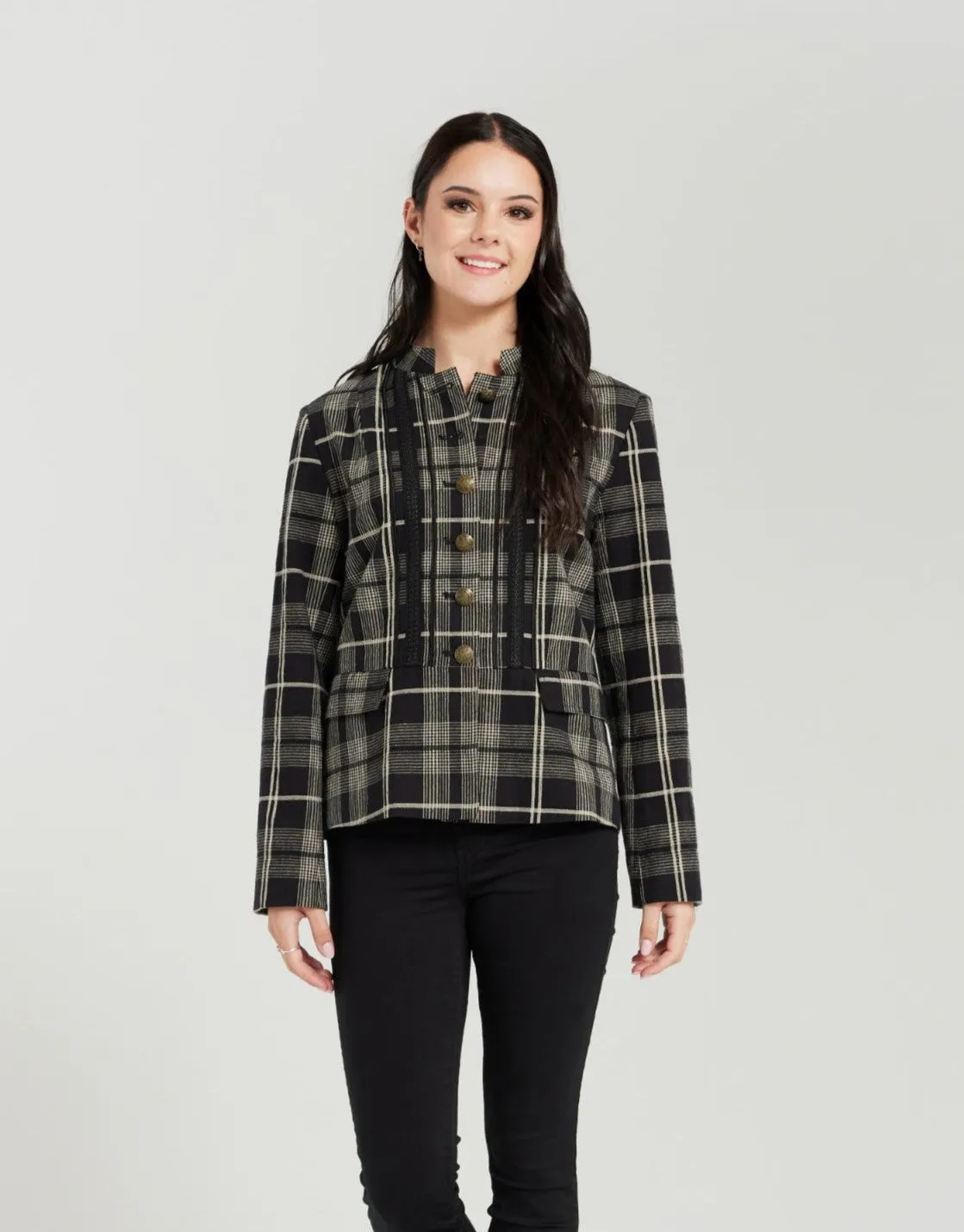 Sarah Jacket - Black Plaid