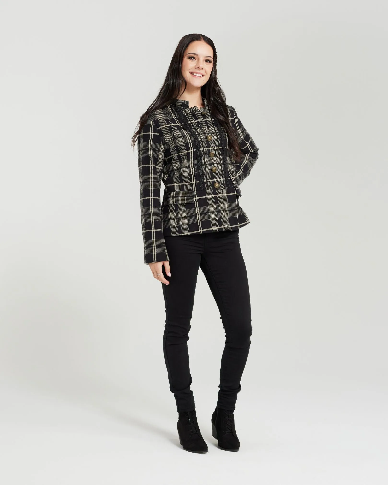 Sarah Jacket - Black Plaid