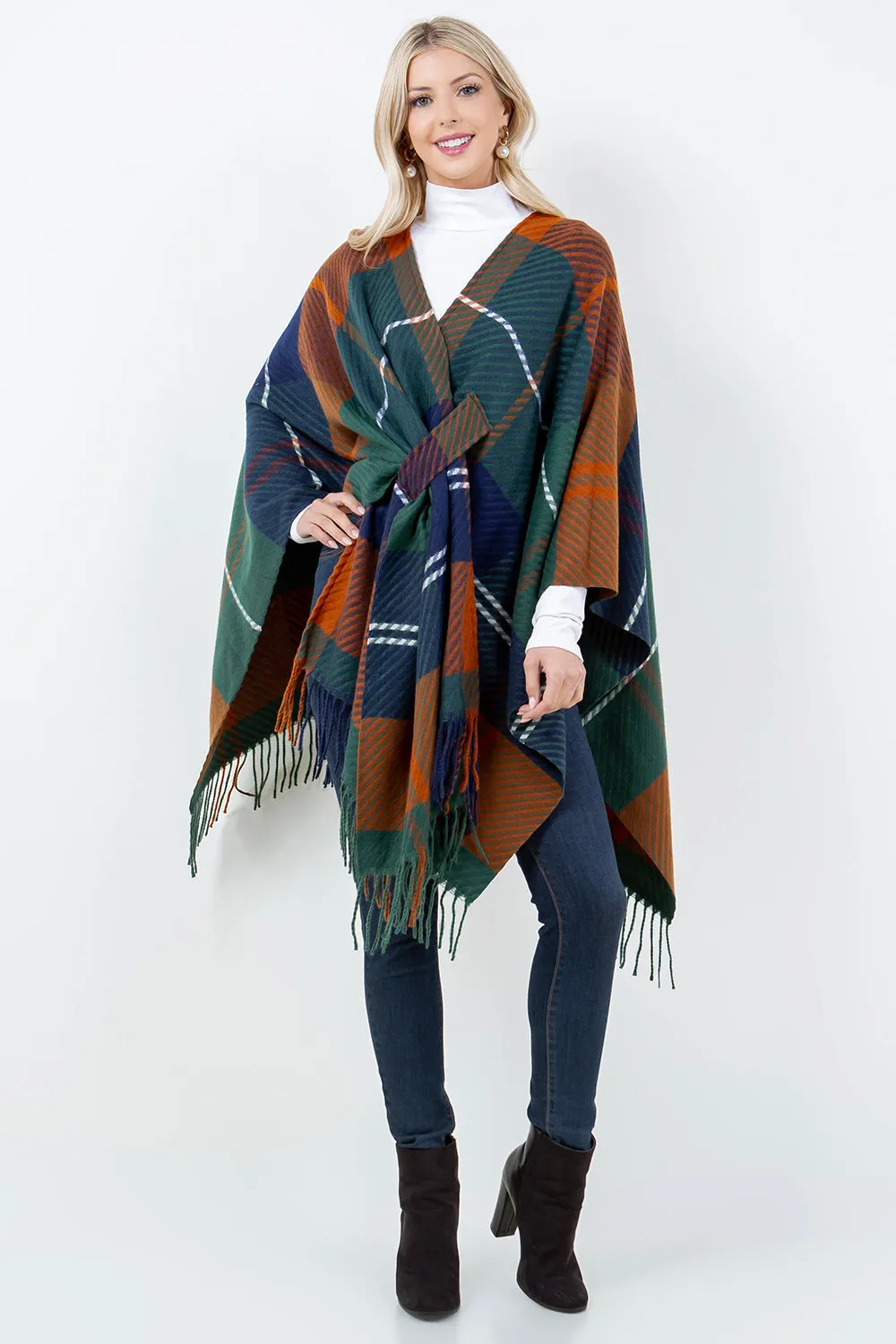 SH-4311 Plaid Shawl with Loop