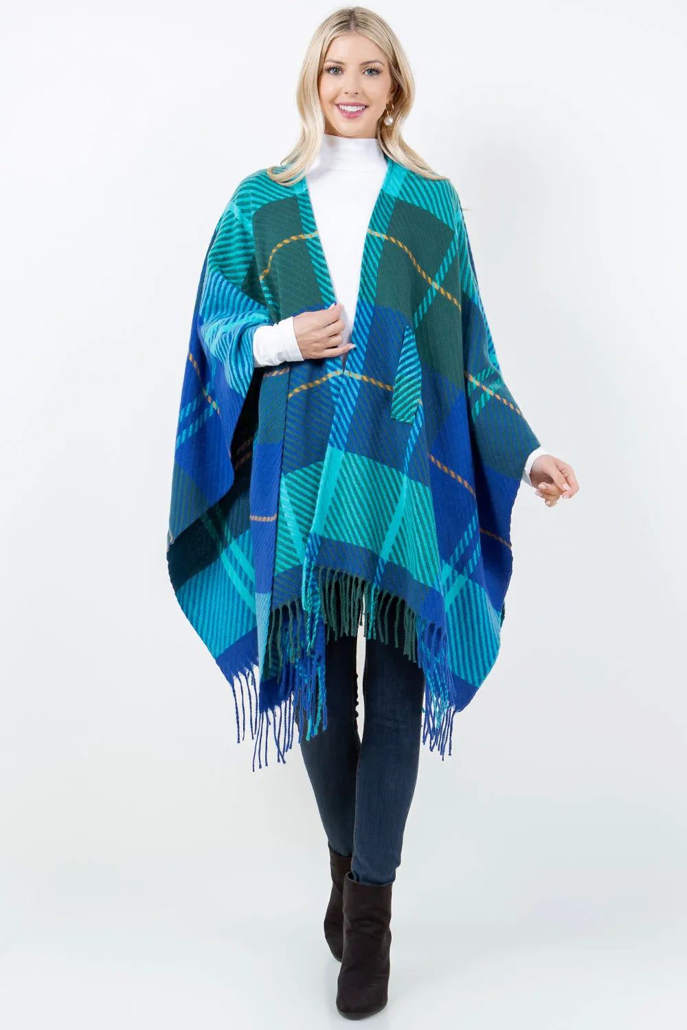 SH-4311 Plaid Shawl with Loop