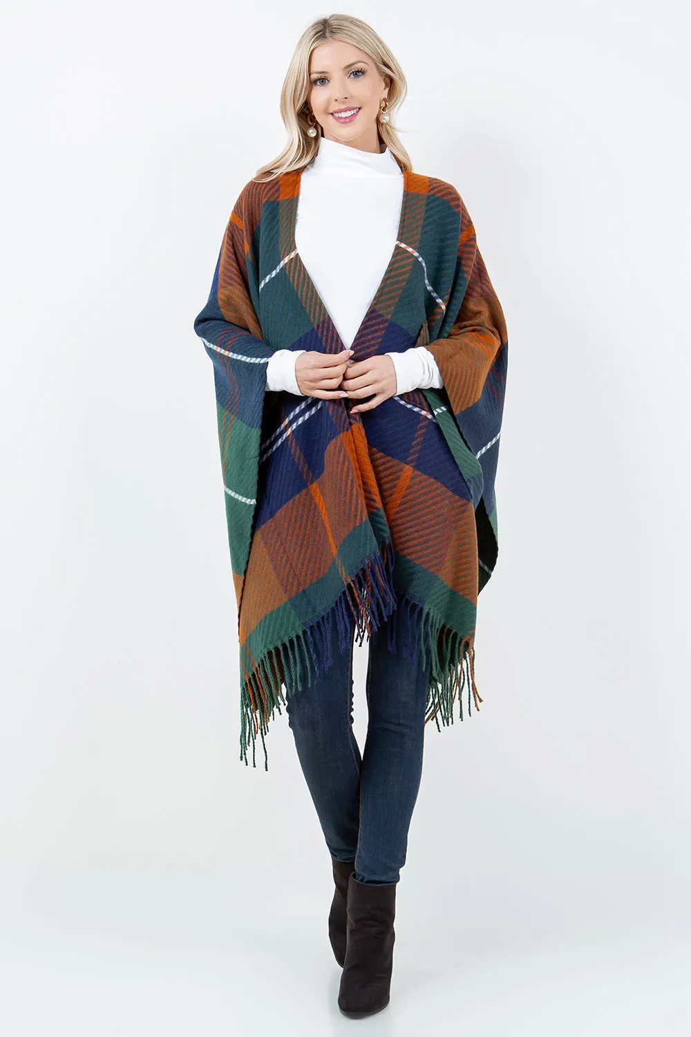 SH-4311 Plaid Shawl with Loop