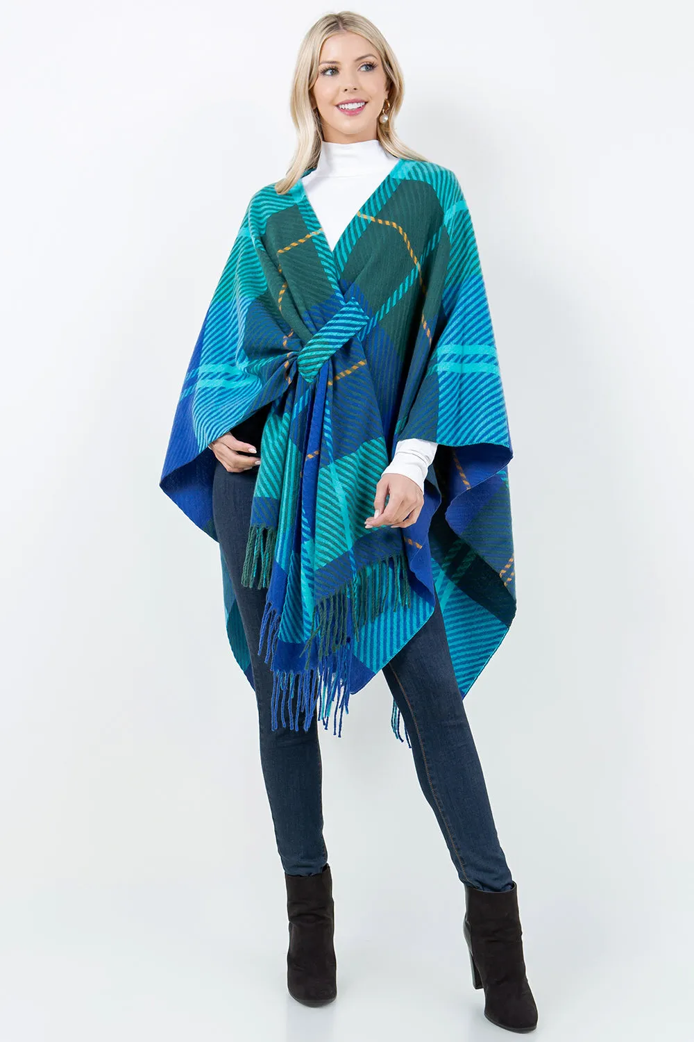 SH-4311 Plaid Shawl with Loop