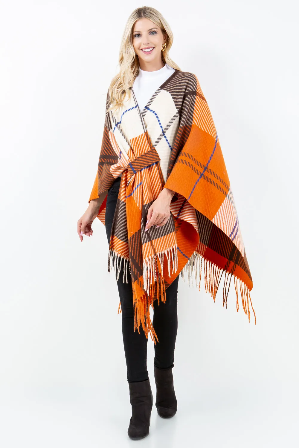 SH-4311 Plaid Shawl with Loop