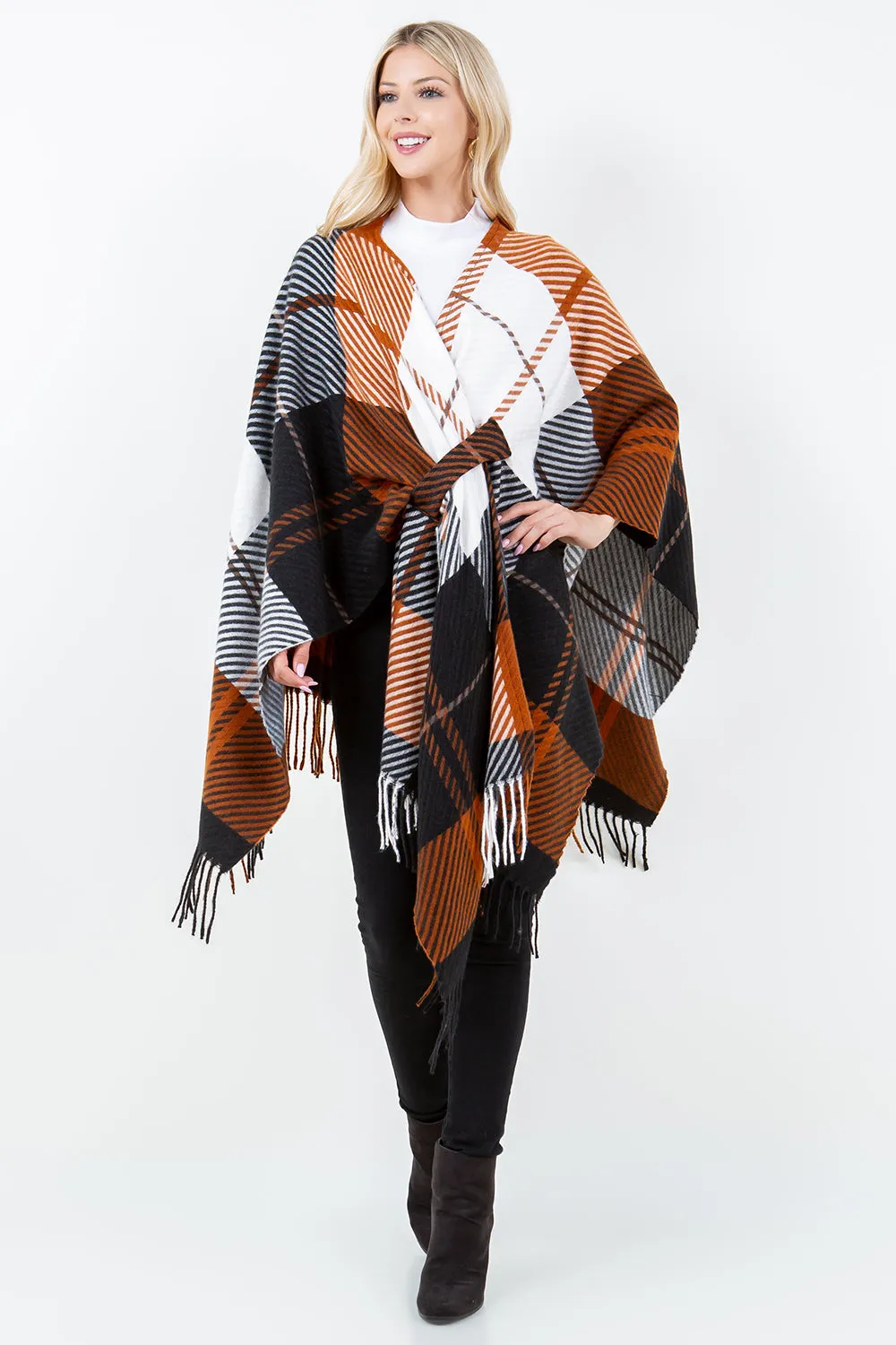 SH-4311 Plaid Shawl with Loop