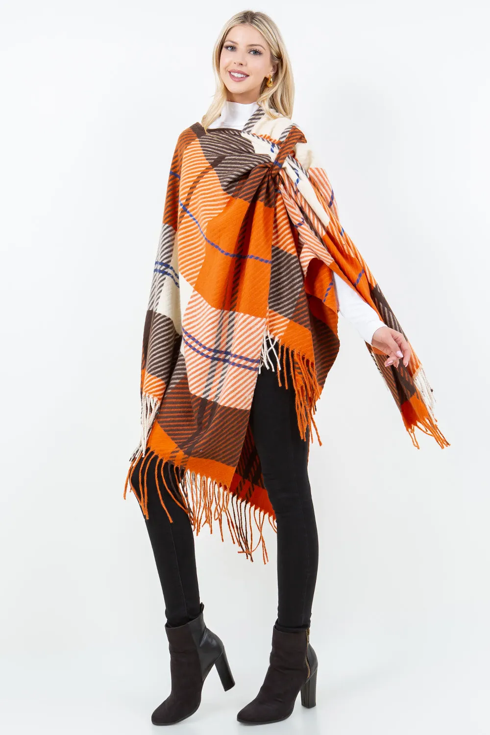 SH-4311 Plaid Shawl with Loop