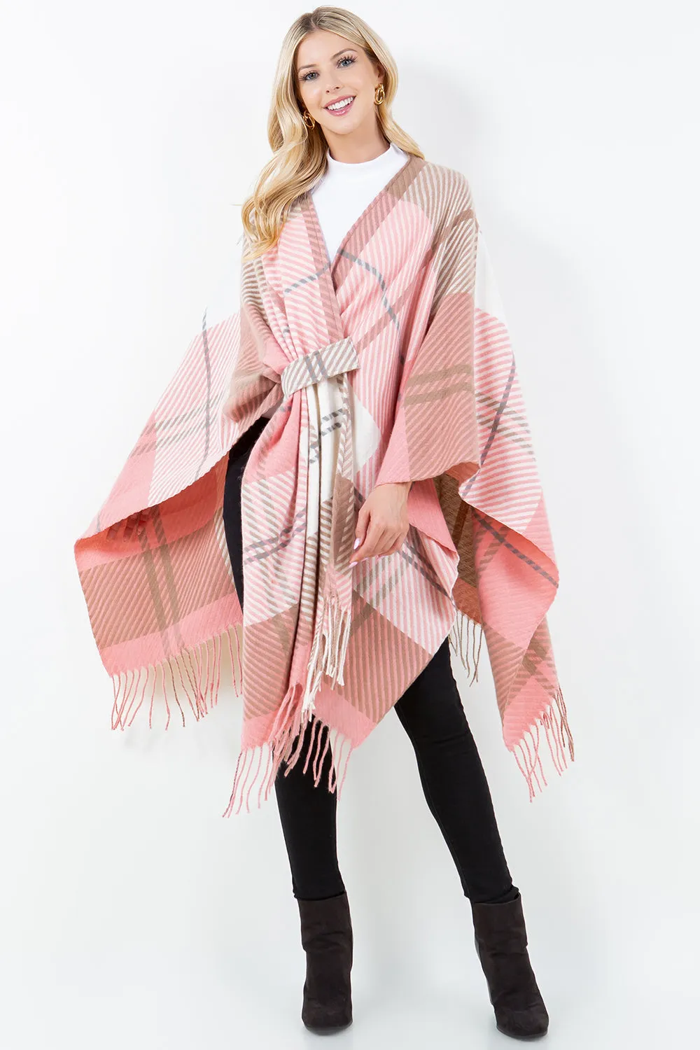 SH-4311 Plaid Shawl with Loop