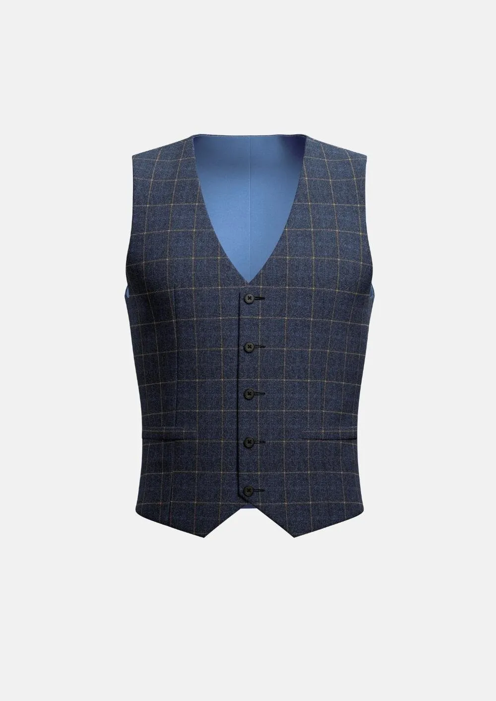 Spruce Blue Flannel Windowpane Vest