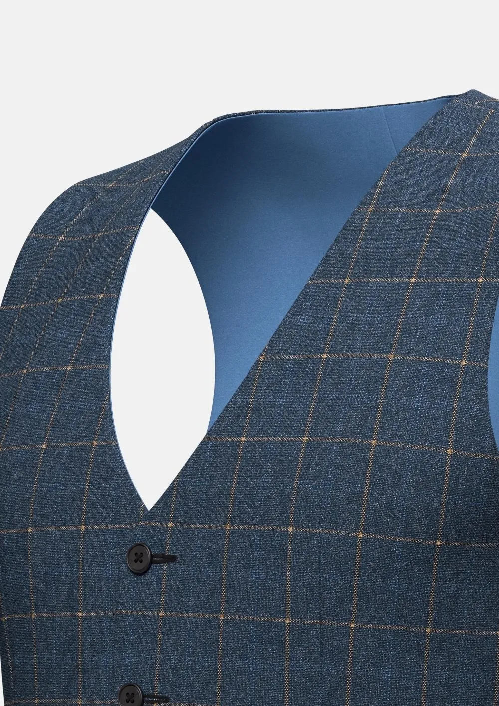 Spruce Blue Flannel Windowpane Vest