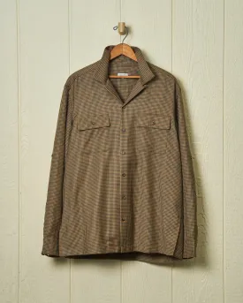 Superfine Wool Camp Shirt in Brown District Check