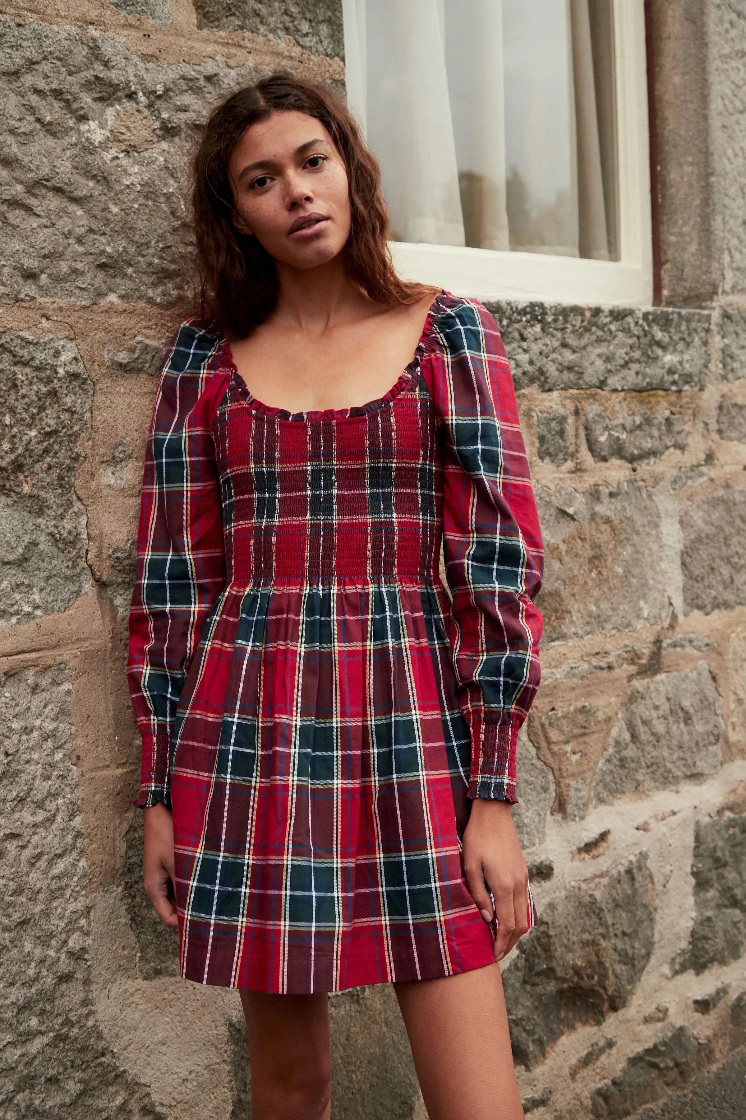 The Norah Nap Dress - Red Tartan