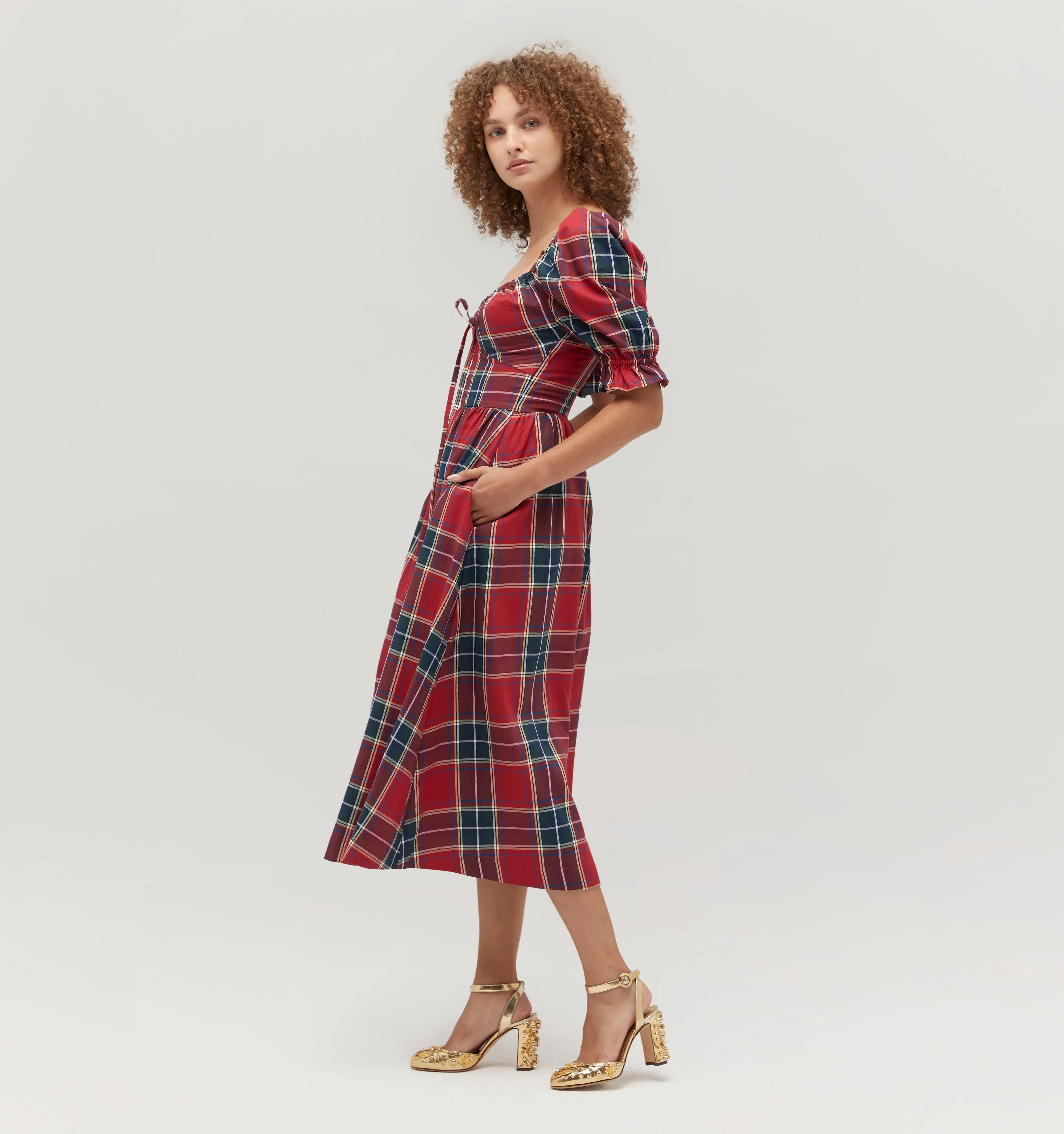 The Ophelia Dress - Red Tartan