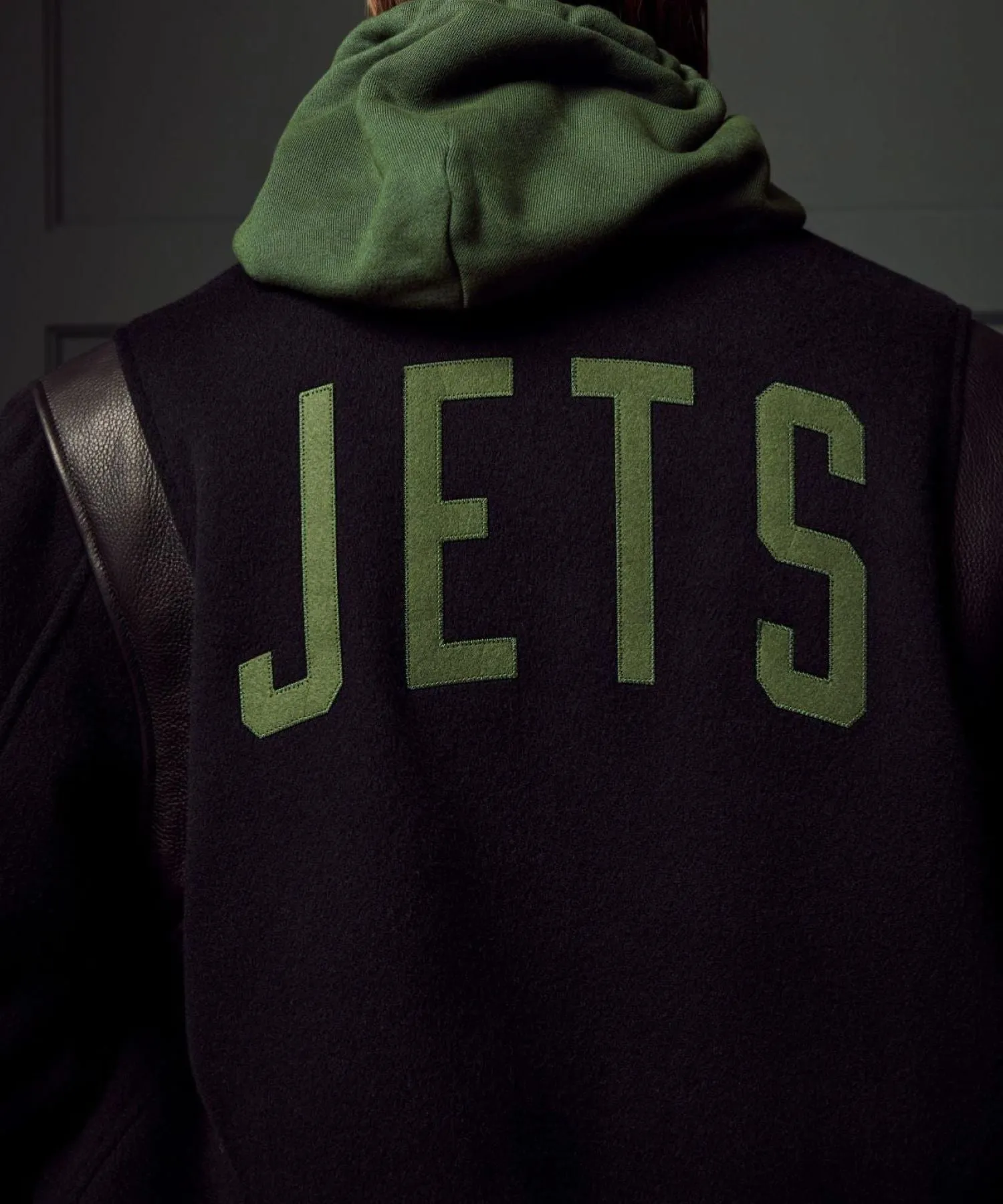 Todd Snyder   NFL by Fanatics Jets Cashmere Varsity Jacket