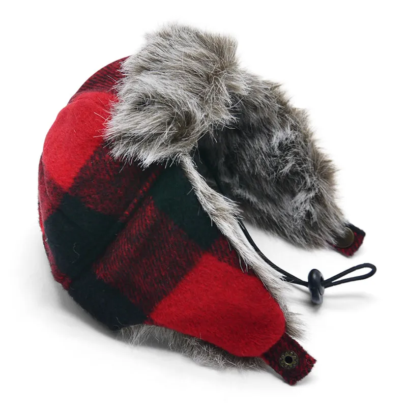 Trapper Plaid Dog Hat