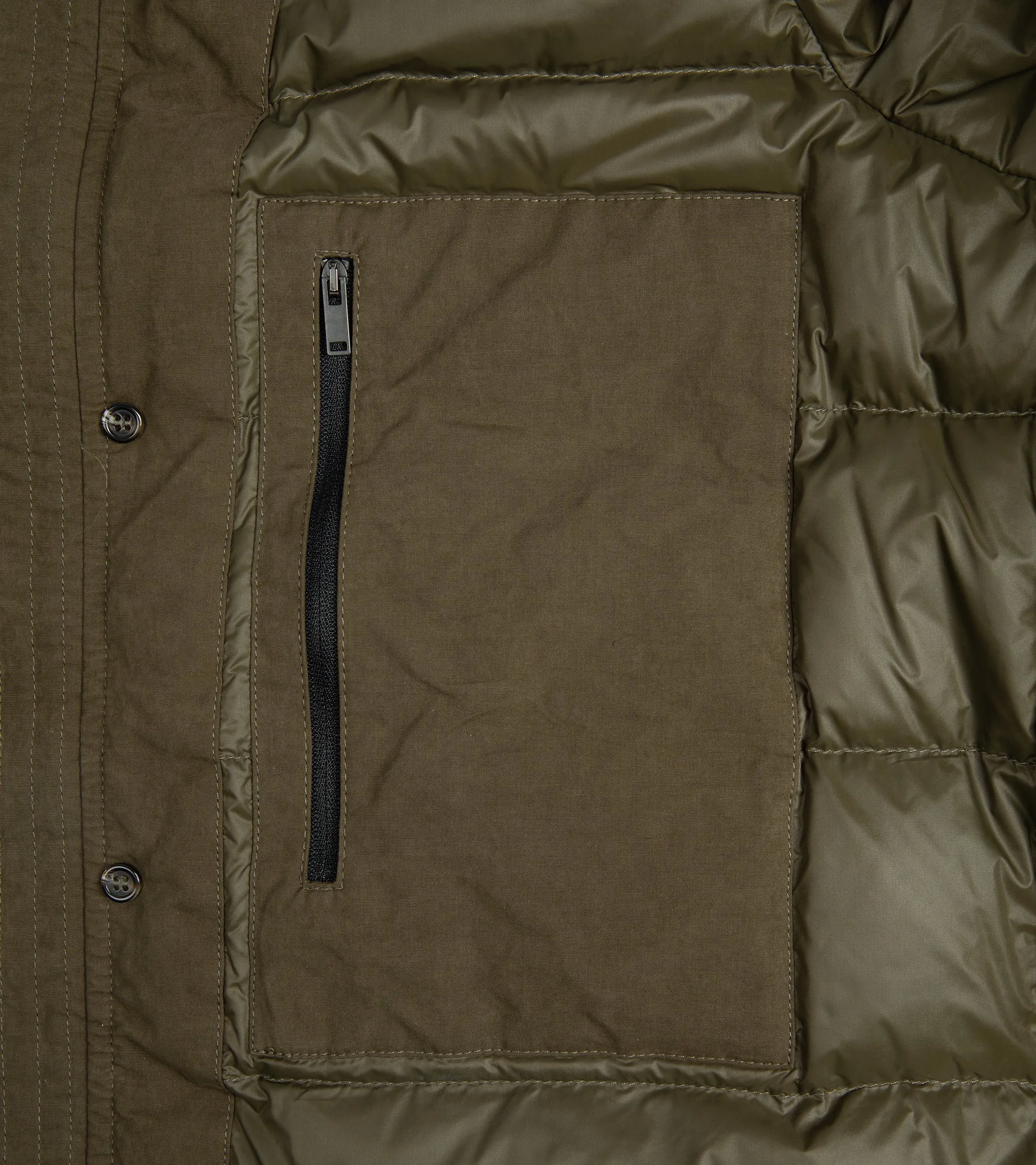 Liam Olive Waxed Cotton Hooded Jacket with Down Padding by Valstar