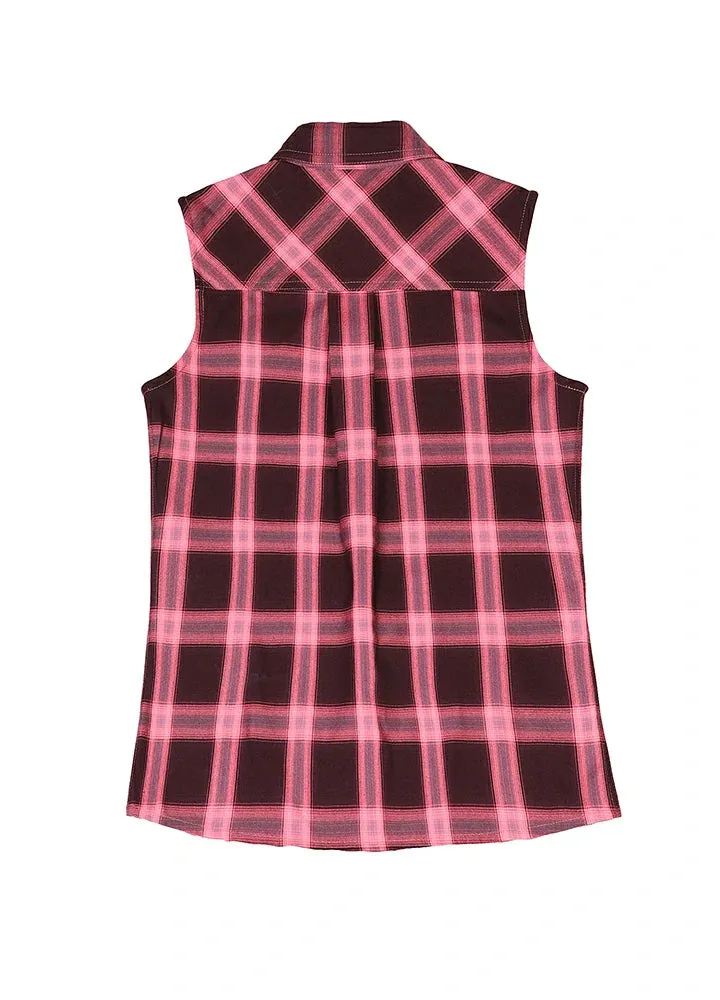 Women's Western Pearl Snap Plaid Vest