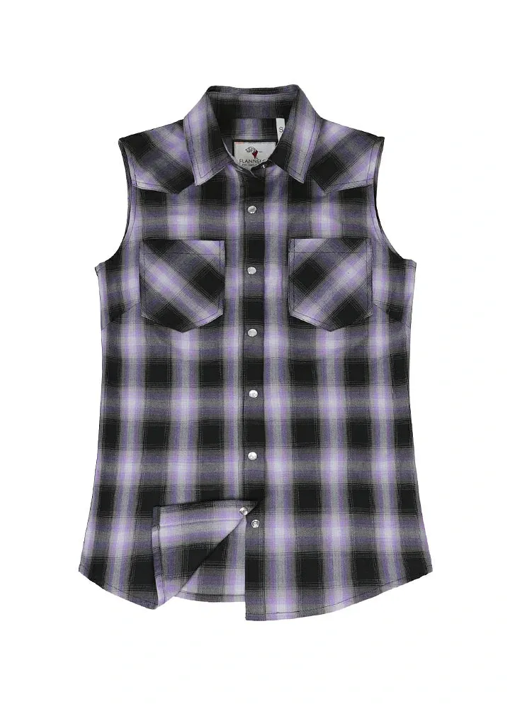 Women's Western Pearl Snap Plaid Vest