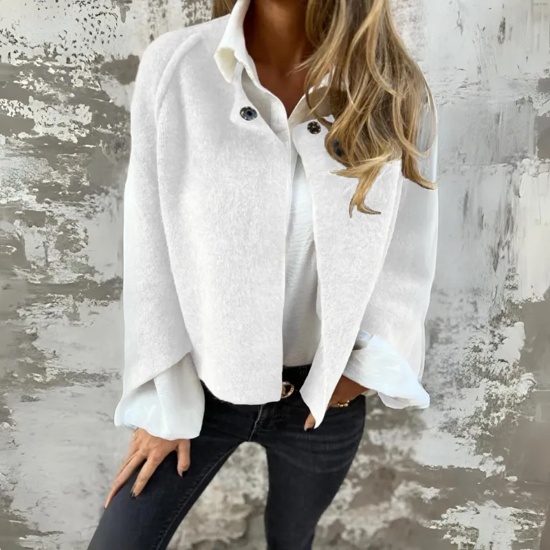 Woolen Round Long Sleeve Coat